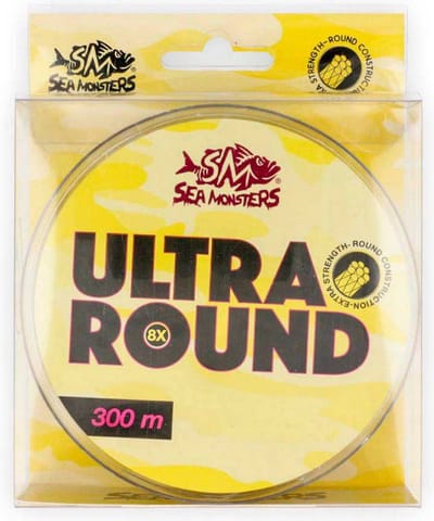Sea Monsters Ultra Round 300 M Gevlochten Vislijn Geel 0.180 mm