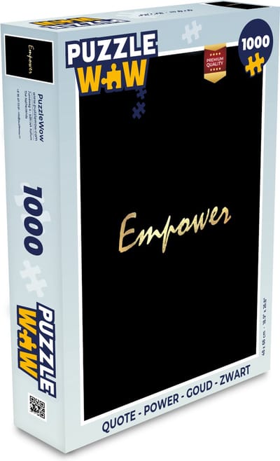 Puzzel Quote - Power - Goud - Zwart - Legpuzzel - Puzzel 1000 stukjes volwassenen