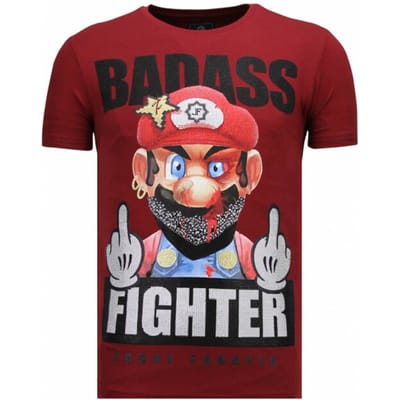 Local Fanatic Fight club mario rhinestone t-shirt