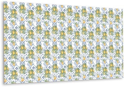 Tulup PVC Wandpaneel - Citroenen Vinyl Wandpaneel - 100 cm x 50 cm - Geel Wandbekleding Vinyl - 1 stuk - PVC Muurpaneel - Mozaïek Muurpaneel - Wandpaneel PVC - Plaktegels Keuken en Badkamer