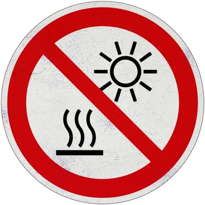 Niet blootstellen aan zonlicht verbodsbord - P068 | Sign Again materiaal | 15 cm