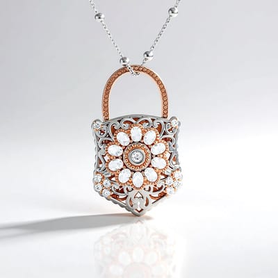 Cavill - Zilveren Halsketting 925 Sterling Zilver - Indische Granaten 1.94ct Peervormig - Rhodolieten en Witte Topaas 5.32ct - Luxe Filigraan Design