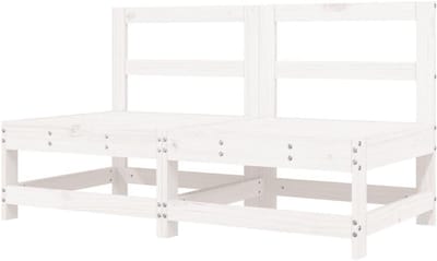 Modulaire Tuinbank - Houten Bank - Buiten Zitten - Lattendesign - 62 x 62 x 705 cm - Wit