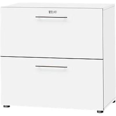 Schäfer Shop  Select Hangmappenkast Start Off, 2 ordnerhoogten, afsluitbaar, B 800 x D 420 x H 744 mm, hout, wit/wit