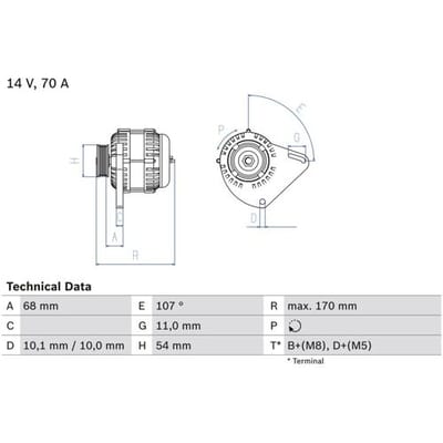 Driefasige generator BOSCH 0 986 080 560