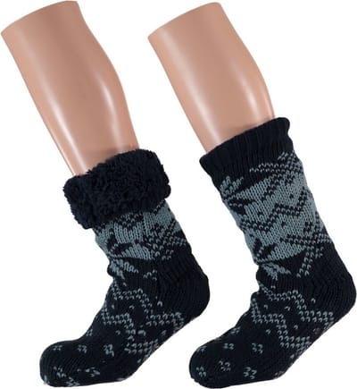 Jongens anti-slip huissokken/slofsokken nordic blauw maat 25-30 - Kinder sokken