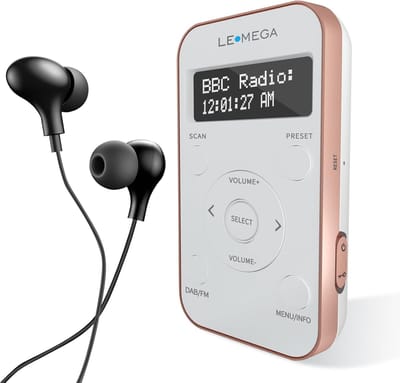 Draagbare DAB+ en FM Radio met Oplaadbare Batterij en Hoofdtelefoon