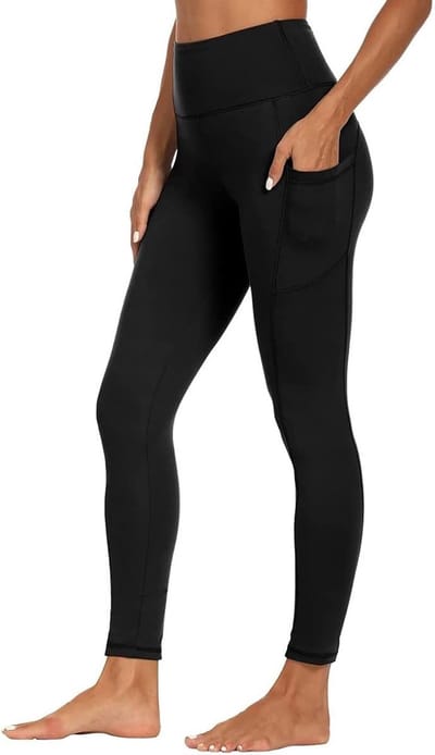 Trendy Hoge Taille Legging / Sport Legging | Sportbroek | Met Zakken | Zwart - M