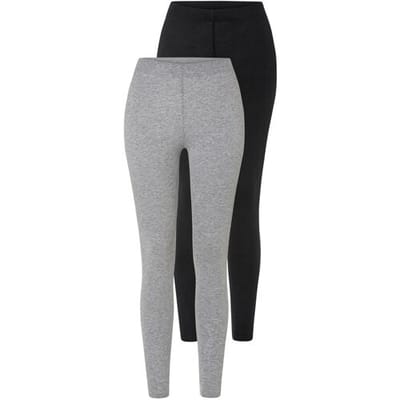 esmara 2 dames leggings (Zwart/grijs, XS (32/34))