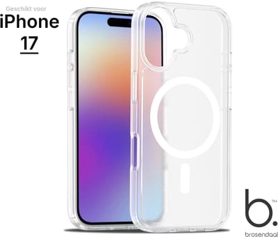 Brosendaal Hoesje - Geschikt voor Apple iPhone 17 – Transparant – MagSafe-compatibel Telefoonhoesje – Ultradun en maximale Valbescherming