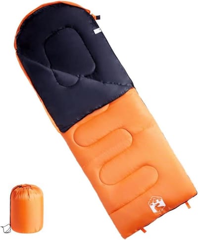 Slaapzak volwassenen - Kampeerzak - Buitenavonturen - Waterbestendig - 220x83 cm - Oranje zwart