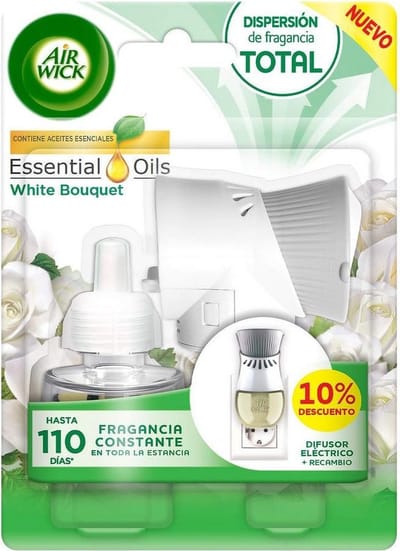 Elektrische Luchtverfrisser en Navulling Essential Oils Air Wick White Bouquet (19 ml)