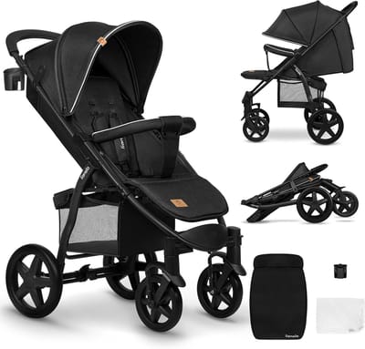 Buggy tot 22 kg verstelbare rugleuning- ligpositie opvouwbaar- 5-punts gordels- XXL dak- verwarmer- muggennet- lichtgewicht- kinderwagen- Wandelwagen Buggy inklapbaar vliegtuig
