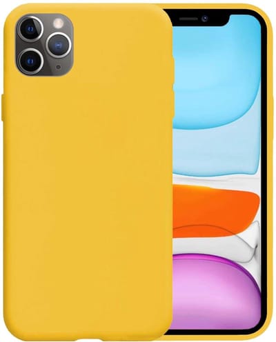 Hoesje - Geschikt voor Apple iPhone 11 Pro - Sterk & Shockproof - Siliconen Case - Hoes Cover - Telefoonhoes - Geel