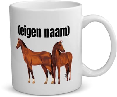Akyol - paarden koffiemok - theemok - Paarden - paardenliefhebebrs - met eigen naam - paarden spullen - gepersonaliseerd - 350 ML inhoud