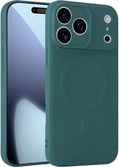 ShieldCase siliconen Magneet back cover geschikt voor iPhone 17 Pro Max (donkergroen) – zacht hoesje met premium bescherming, perfecte pasvorm en stijlvol design