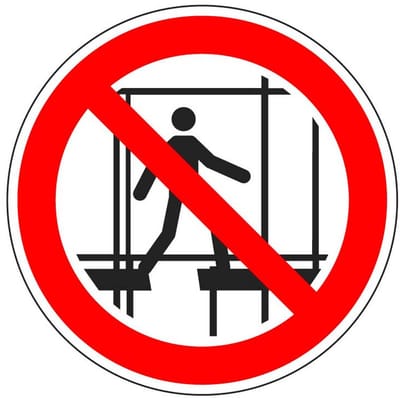 Verbodsbord verboden onafgewerkte stelling te gebruiken - kunststof - P025 300 mm