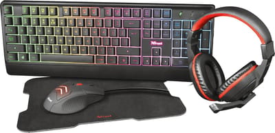 Trust Ziva toetsenbord Inclusief muis Gamen USB QWERTZ Duits Zwart
