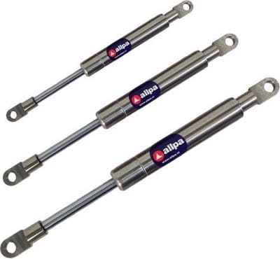 Allpa RVS Gasveer telescopisch 350-600mm met oogbevestiging 50kg