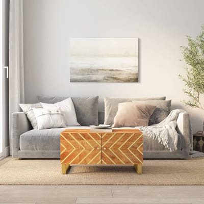 vidaXL - Salontafel - 80x50x40 - cm - massief - mangohout - bruin - en - zwart