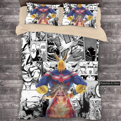 3D Print MANGA Anime My Hero Academia Beddengoed Set Jongens Meisjes Twin Queen Full Size Dekbedovertrek Kussensloop Bed Volwassen Slaapkamer EU Single 135x200cm