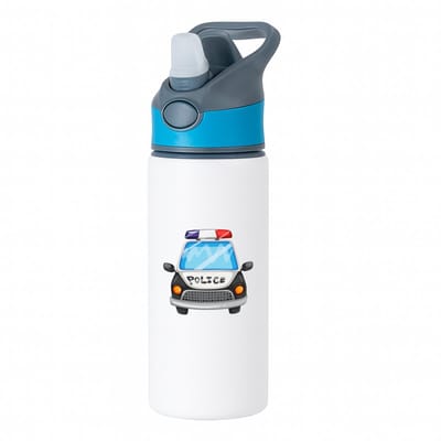 Hacebo® - Politiewagen waterfles met rietje blauw - Politie - Politieagenten - hulpdiensten - handhaving - water fles - 650ML