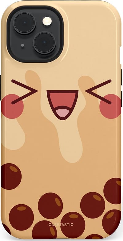 Casetastic Hoesje Geschikt voor Apple iPhone 15 Magsafe - Stijlvolle Beschermende Duo-layer Case - Smeltende caramel bolletjes