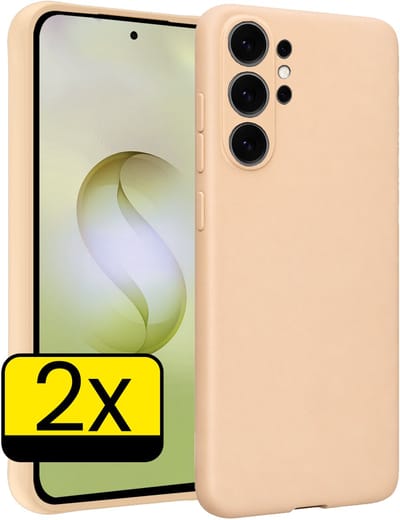 Hoesje - 2 Stuks - Geschikt voor Samsung Galaxy S26 Ultra - Sterk & Shockproof - Case Siliconen - Back Cover - Telefoon Hoes - Telefoonhoesjes - Zand