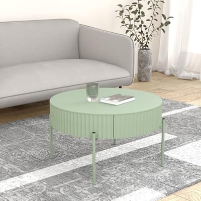 Ronde salontafel met lade - Mintgroen Ø60 cm