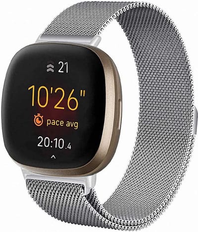 Bandje geschikt voor Fitbit Versa 3 - Zilver Milanese Band
