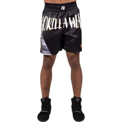 Gorilla Wear Clayton Boxing Shorts - Zwart/Goud - S