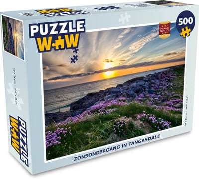 Puzzel Zonsondergang in Tangasdale - Legpuzzel - Puzzel 500 stukjes