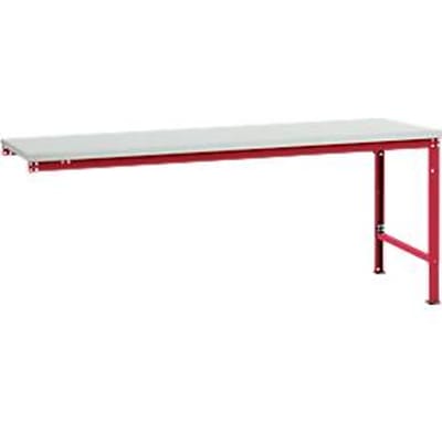 Manuflex aanbouwtafel UNIVERSAL Speciaal, tafelblad melamine, 2000 x 1000, robijnrood