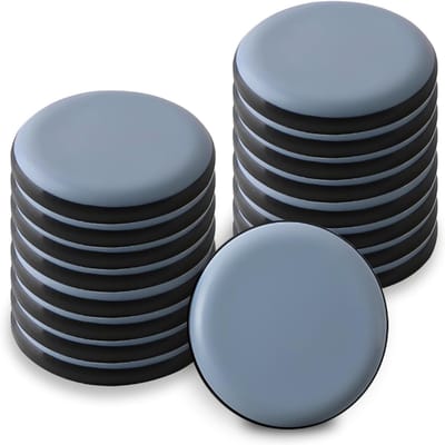 Set van 24 ronde zelfklevende meubelpads van PTFE Teflon voor bescherming van vloeren en eenvoudig verplaatsen van meubels, diameter 25 mm