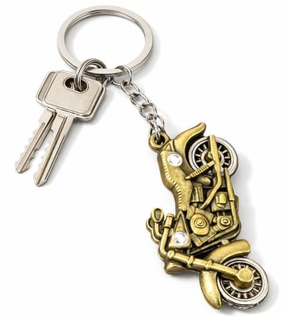 Retro Motorfiets Sleutelhanger I Sleutelhouder Motor I Sleutelhanger Klassieke Motor I Goud