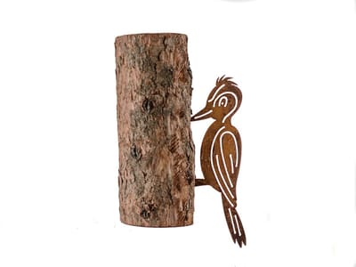 Boomdecoratie specht- boomschroef - boomprikker - boomdecoratie - tuindecoratie - metal - bird - tuinsieraad - 15x1x33 cm cortenstaal