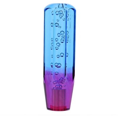 Universele Tweekleurige Kristallen Bubbel Versnellingspookknop Handgeschakelde Versnellingspook Hendelkop met 8mm 10mm Schroefdraad Fittingen(Blauw Paars ) blue