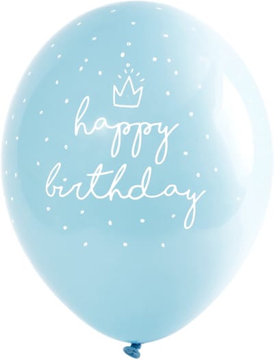 Partydeco - Ballonnen Happy Birthday Blue (6 stuks)