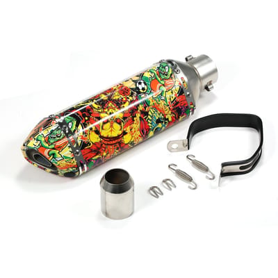 1,5-2 inch inlaat motorfiets uitlaatpijpen slip op demper carbon fashion street style staart veelkleurig