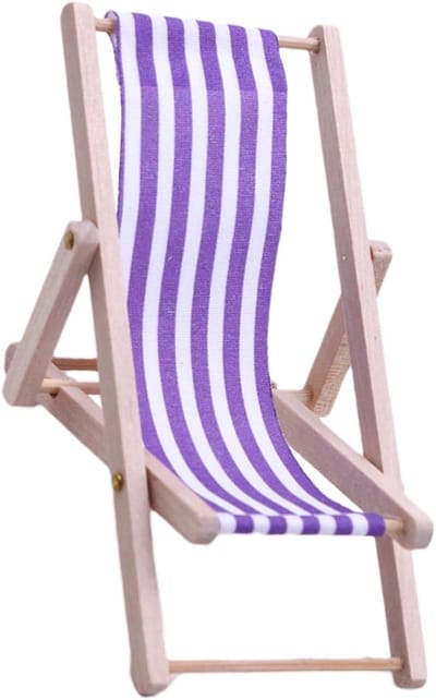Mini Strandstoel - Loungestoel Model - Miniatuur Decoratie - Opvouwbaar Ontwerp - 11 x 89 x 19 cm - Paars