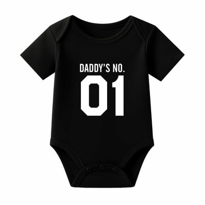 Romper Daddy's no. 1 - zwart - korte mouw