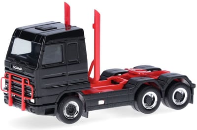 Scania 143 Streamline 3a.+ Dakdrager En Uitlaat, Zwart/rood
