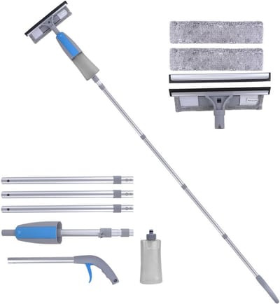 Telescoop Raamwisser met 3-in-1 Reinigingsfunctie - Ideaal voor Binnen en Buiten