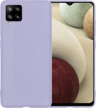 Hoesje - Geschikt voor Samsung Galaxy A12 - Sterk & Shockproof - Hoes Cover - Siliconen Case - Telefoonhoesjes - Lila