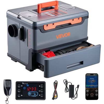 VEVOR Dieselverwarming 5-8KW DC 12 V/24 V, draagbare alles-in-één dieselluchtverwarmer met Bluetooth-bediening, afstandsbediening en LCD-scherm, 5 L brandstoftank voor vrachtwagens en campers