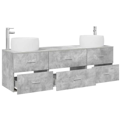 vidaXL - Badkamermeubel - Set - 3 - st - Betongrijs - 49,5 - x - 44,5 - x - 66 - cm