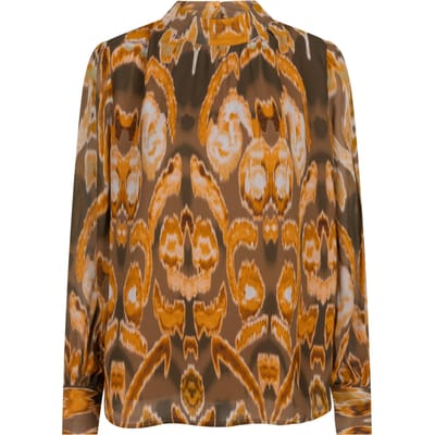 EsQualo Blouse Col Dreamscape Print Maat: 36 | Longsleeves Outlet | Dames | Bruin