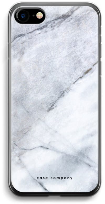 Case Company® - Hoesje geschikt voor iPhone SE 2020 hoesje - Witte marmer - Soft Cover Telefoonhoesje - Bescherming aan alle Kanten en Schermrand