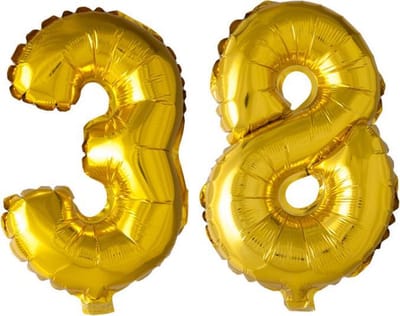 Folieballon nr. 38 Goud 41cm