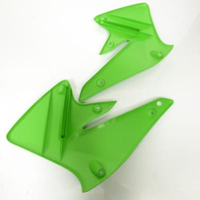 Ouïes,Écope de radiateur D et G vert Polisport pour moto Suzuki 250 RMZ Neuf